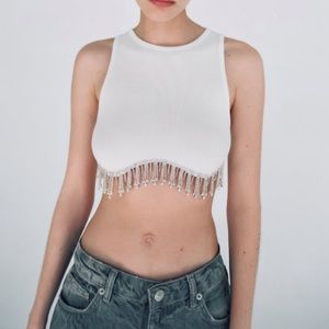 Zara seamless rhinestone top